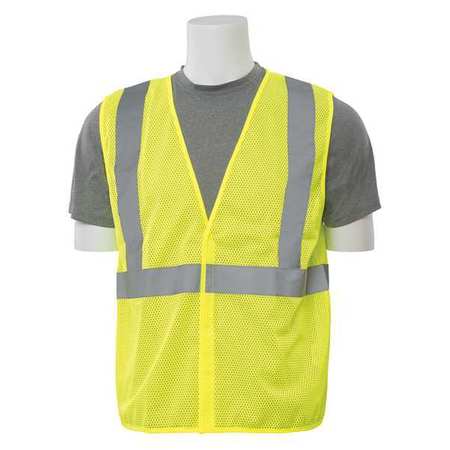 ERB SAFETY Safety Vest, Economy, Hi-Viz, Lime, 2XL 61428