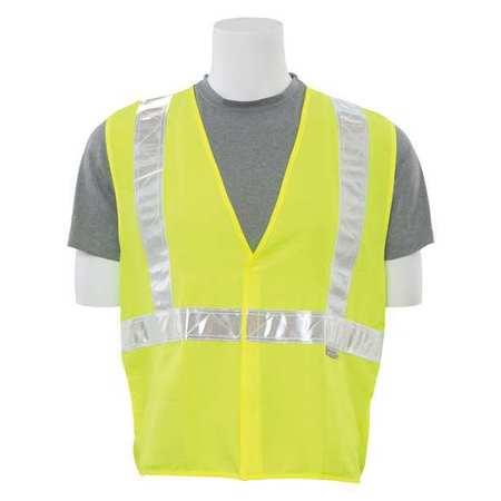 ERB SAFETY Safety Vest, Woven Oxford, Hi-Viz, Lime, 5XL, Standards: ANSI 107 Class 2 14655
