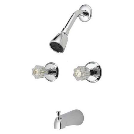 B & K Tub and Shower Faucet, 2 Rnd Acryl Non-Pb PK6 222-212