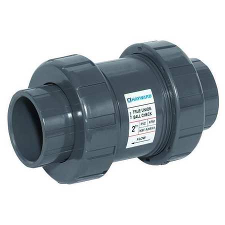 Hayward Flow Control Check Valve, True Union, Ball, 2", PVC/EPDM, S/T TC10200STE