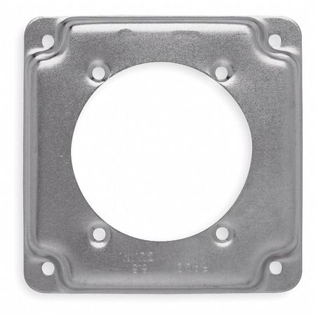 RACO Electrical Box Cover, Square, 2 Gangs, Galvanized Zinc, Single Receptacle 813C