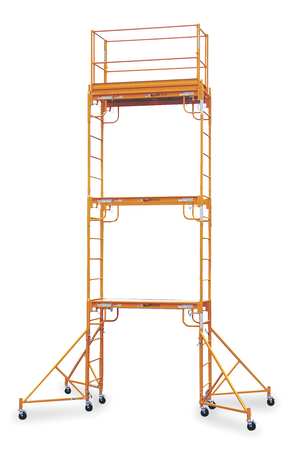 BIL-JAX Scaffold Tower, Steel, 1,000 lb Load Capacity, 2 to 17 ft Platform Height 0127-006-3