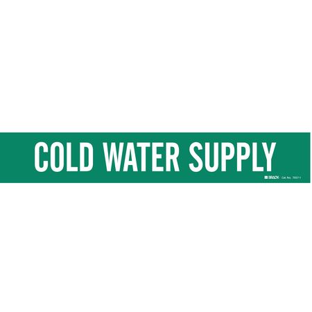 BRADY Pipe Mrkr, Cold Water Supply, 2-1/2to7-7/8 7057-1