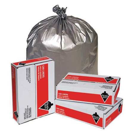 Tough Guy 33 gal Trash Bags, Super Heavy, 1.5 mil, Silver, 100 PK 5AE64