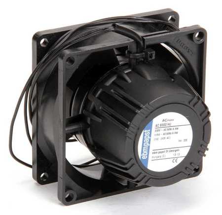 EBM-PAPST Axial Fan, Square, 115/230V AC, 1 Phase, 47.1 cfm, 3 3/16 in W. AC8300HU-008