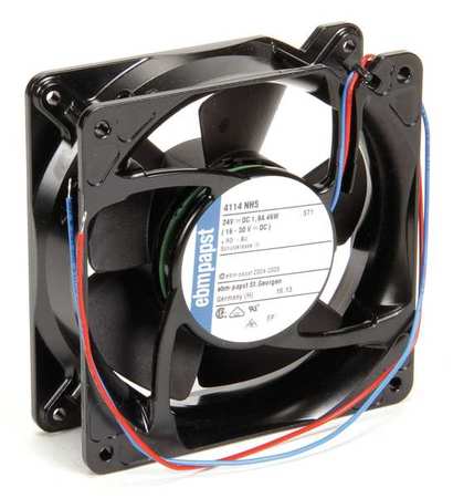 EBM-PAPST Axial Fan, Square, 24V DC, 230 cfm, 4 11/16 in W. 4114NH5