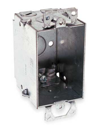 Raco Electrical Box, 12.5 cu in, Switch Box, 1 Gang, Steel, Rectangular 519