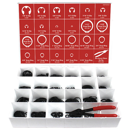 ITW BEE LEITZKE External Retaining Ring Assortment, Steel, Phosphate Finish WWG-DISP-SH541