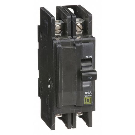 SQUARE D Miniature Circuit Breaker, QOU Series 30A, 2 Pole, 120/240V AC QOU230
