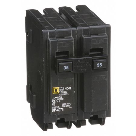Square D Miniature Circuit Breaker, HOM Series 35A, 2 Pole, 120/240V AC HOM235