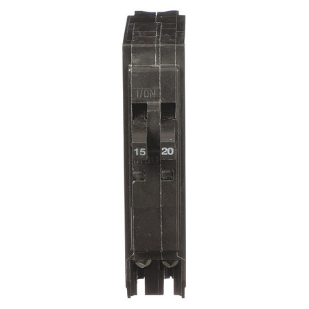 Square D Miniature Circuit Breaker, QO Series 15/20A, 1x1, 1x1 Pole, 120/240V AC QOT1520