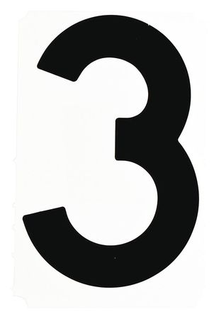 BRADY Quik-Align Number Cards, No. 3, PK10 5180-3