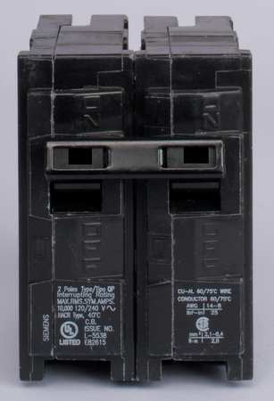 Siemens Miniature Circuit Breaker, Q Series 125A, 2 Pole, 120/240V AC Q2125