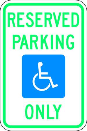 LYLE ADA Handicapped Parking Sign, 18" x 12, HC-MI01-12HA HC-MI01-12HA