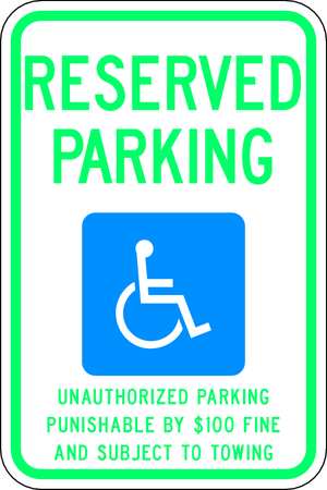 Lyle ADA Handicapped Parking Sign, 18" x 12, HC-TN01-12HA HC-TN01-12HA
