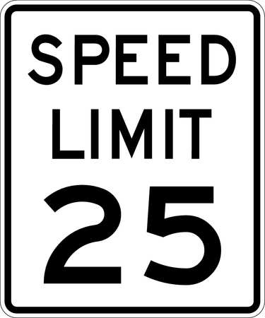 Lyle Speed Limit 25 Traffic Sign, 24 in H, 18 in W, Aluminum, Vertical Rectangle, English, R2-1-25-18DA R2-1-25-18DA