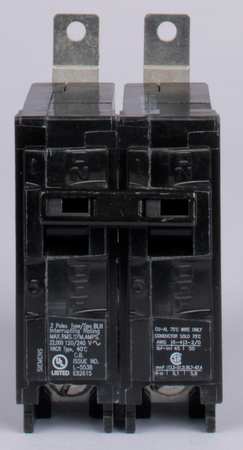 Siemens Miniature Circuit Breaker, BL Series 15A, 2 Pole, 120/240V AC B215H