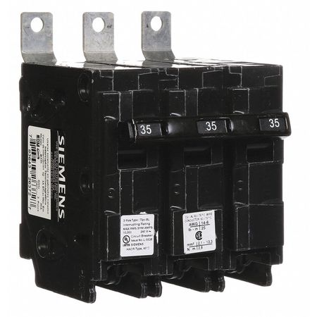 SIEMENS Miniature Circuit Breaker, BL Series 35A, 3 Pole, 240V AC B335