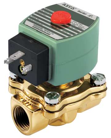 REDHAT 120V AC Brass Solenoid Valve, Normally Closed, 3/8 in Pipe Size SC8210G001