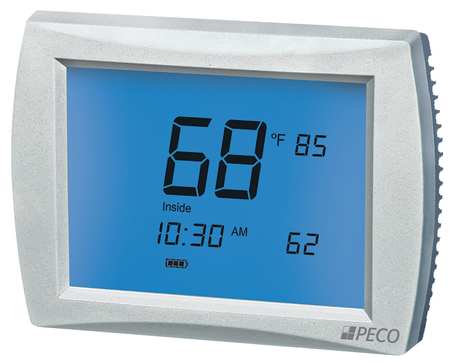 PECO Programmable Thermostat, 7, 5-2, 5-1-1 Programs, 3 H 2 C, Wall Mount, Hardwired/Battery, 24VAC T12532-001