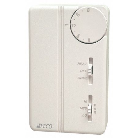 Peco Fan Coil Thermostat, Electronic, Analog TA167-007