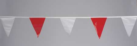 Cortina Safety Products Pennants, Vinyl, Red/White, 60 ft. 03-401-60