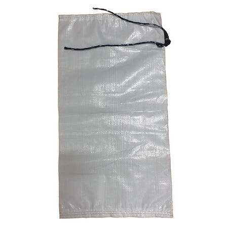 Zoro Select White Sand Bag, Polypropylene, Weight Capacity 40 lb, 26 in L, 14 in W, Pack 100 6FGY1