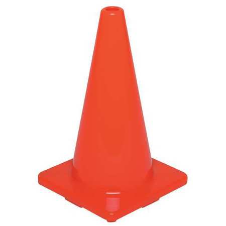 Zoro Select Traffic Cone, 18In, Orange, Weight: 2.3 lb 6FGZ7