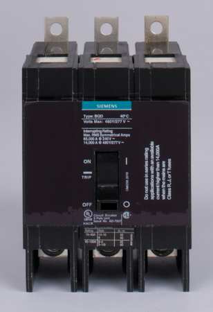 Siemens Miniature Circuit Breaker, BQD Series 15A, 3 Pole, 480V AC BQD315
