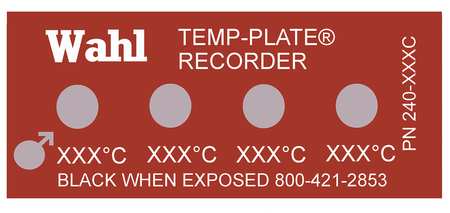WAHL Non-Rev Temp Indicator, Mylar, PK10 240-048C
