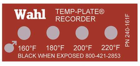 WAHL Non-Rev Temp Indicator, Mylar, PK10 240-161F