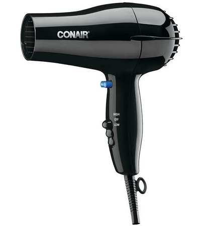 CONAIR Hairdryer, Handheld, Black, 1600 Watts 047BW