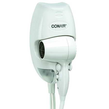 CONAIR Hairdryer, Wallmount, White, 1600 Watts 134W