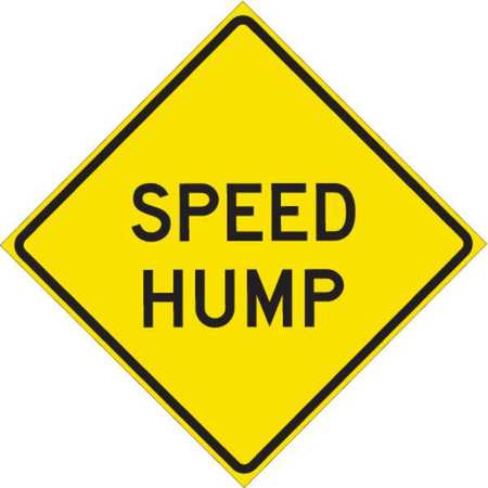 BRADY Speed Hump Traffic Sign, 24 in H, 24 in W, Aluminum, Diamond, English, 115657 115657