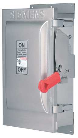 SIEMENS Nonfusible Safety Switch, Heavy Duty, 600V AC, 3PST, 30 A, NEMA 4X HNF361S