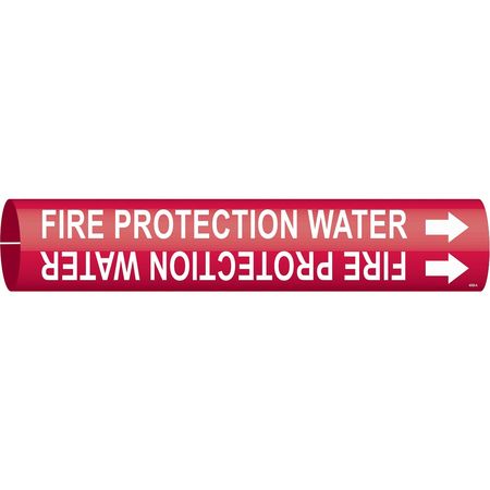 BRADY Pipe Marker, Fire Protection Water, Red, 4060-A 4060-A
