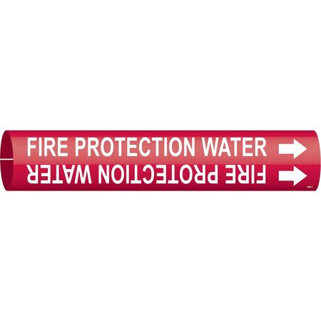 BRADY Pipe Marker, Fire Protection Water, Red, 4060-C 4060-C