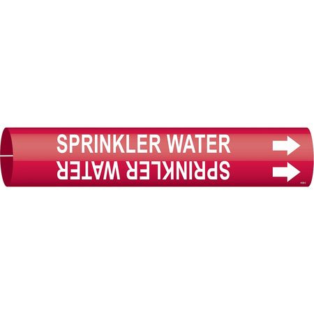 BRADY Pipe Mrkr, Sprinkler Water, 2-1/2to3-7/8In 4128-C