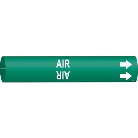 BRADY Pipe Marker, Air, Green, 4 to 6 In 4001-D