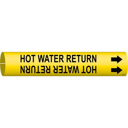 Brady Pipe Mrkr, Hot Water Return, 2-1/2 to3-7/8, 4081-C 4081-C
