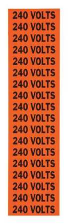 BRADY Voltage Card, 18 Marker, 240 Volts 44310