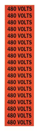 Brady Voltage Card, 18 Marker, 480 Volts 44315