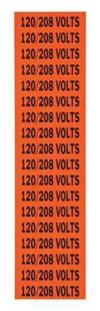 Brady Voltage Card, 18 Marker, 120/208 Volts 44359