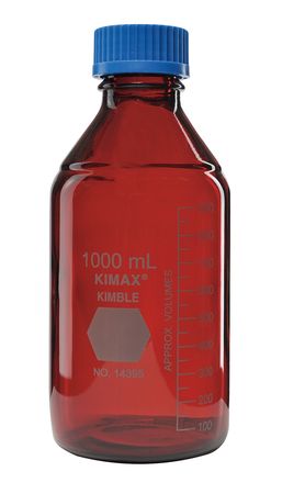 KIMBLE CHASE Storage/Media Bottle, 1000mL, 225mm H,  14399-1000