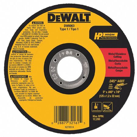 Dewalt High-Performance Cutting Wheels DW8063