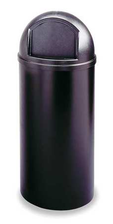 RUBBERMAID COMMERCIAL 15 gal Round Trash Can, Black, 15 1/4 in Dia, Swing, Plastic FG816088BLA