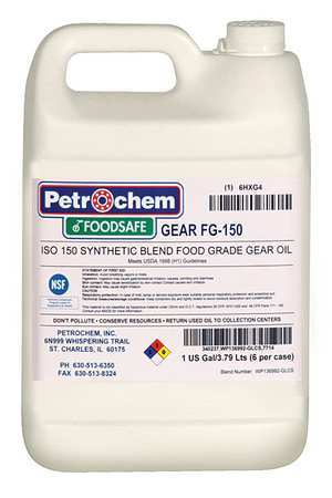 PETROCHEM 1 gal Gear Oil Can 150 ISO Viscosity, 85W SAE, Clear FOODSAFE GEAR FG-150-001