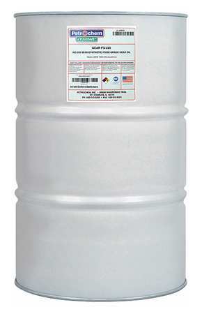 PETROCHEM 55 gal Gear Oil Drum 220 ISO Viscosity, 90 SAE, Clear FOODSAFE GEAR FG-220-055