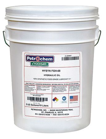 PETROCHEM 5 gal Pail, Hydraulic Oil, 68 ISO Viscosity, 20W SAE HYSN FGH-68-005
