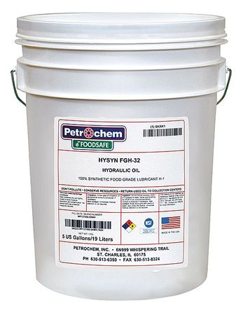 PETROCHEM 5 gal Pail, Hydraulic Oil, 32 ISO Viscosity, 10W SAE HYSN FGH-32-005